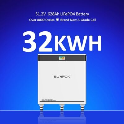 LiFePO4 Battery 51.2V 600Ah 628Ah Ess 30kWh 32kWh Lithium Ion Battery Vertical Solar Lifepo4 Battery