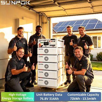 Sunpok Commercial Boost Lithium Battery 76.8V 314AH High Voltage 76.8V 314Ah 100kwh 200kwh 500kwh LiFePO4 Battery System