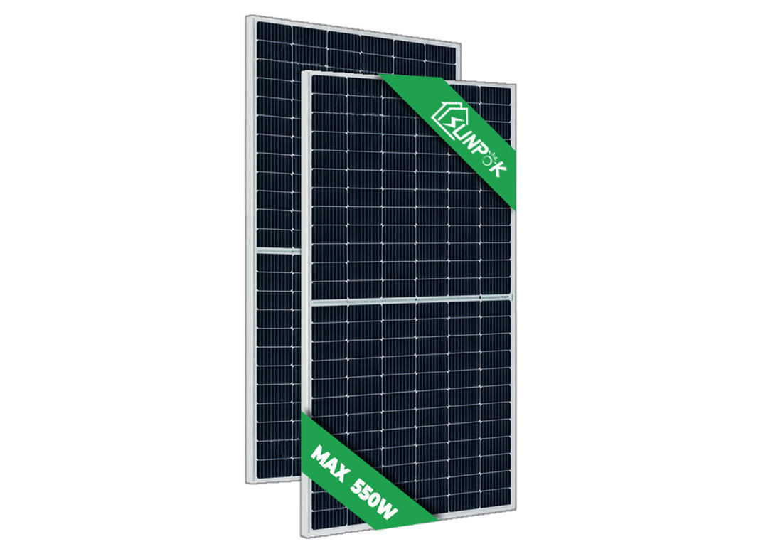 ब्लैक 450W 550W 600W मोनो पीवी पैनल्स हाफ सेल पीवी मॉड्यूल सिलिकॉन सोलर सेल 12BB