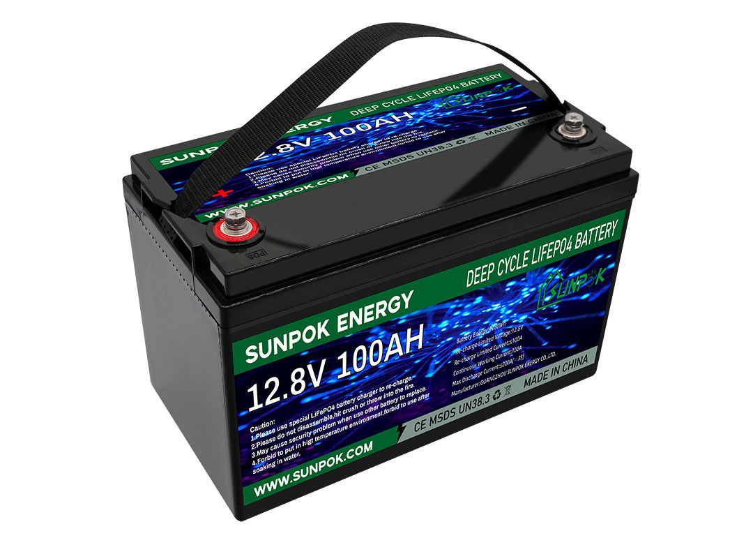 ब्लूटूथ मॉड्यूल के साथ RV के लिए लाइटवेट LiFePo4 12V 100Ah डीप साइकिल लिथियम बैटरी