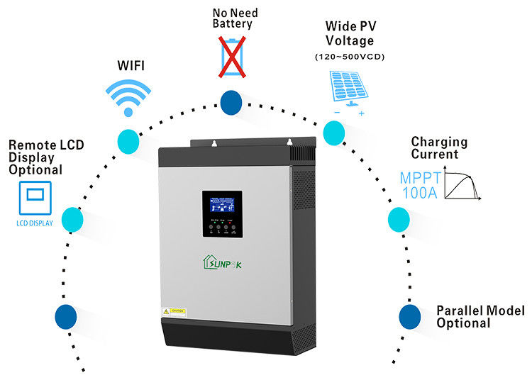 ऑफ ग्रिड हाइब्रिड 3 Kw 5 Kw 10 Kw 15 Kw सिंगल फेज इनवर्ट सोलर सिस्टम यूजट