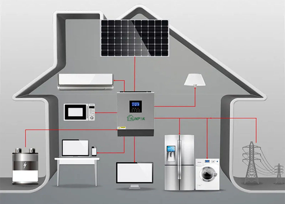 Mppt सोलर चार्ज कंट्रोलर के साथ IP32 ऑफ ग्रिड इन्वर्टर साइजिंग 5kw 8kw 10kw 12kw
