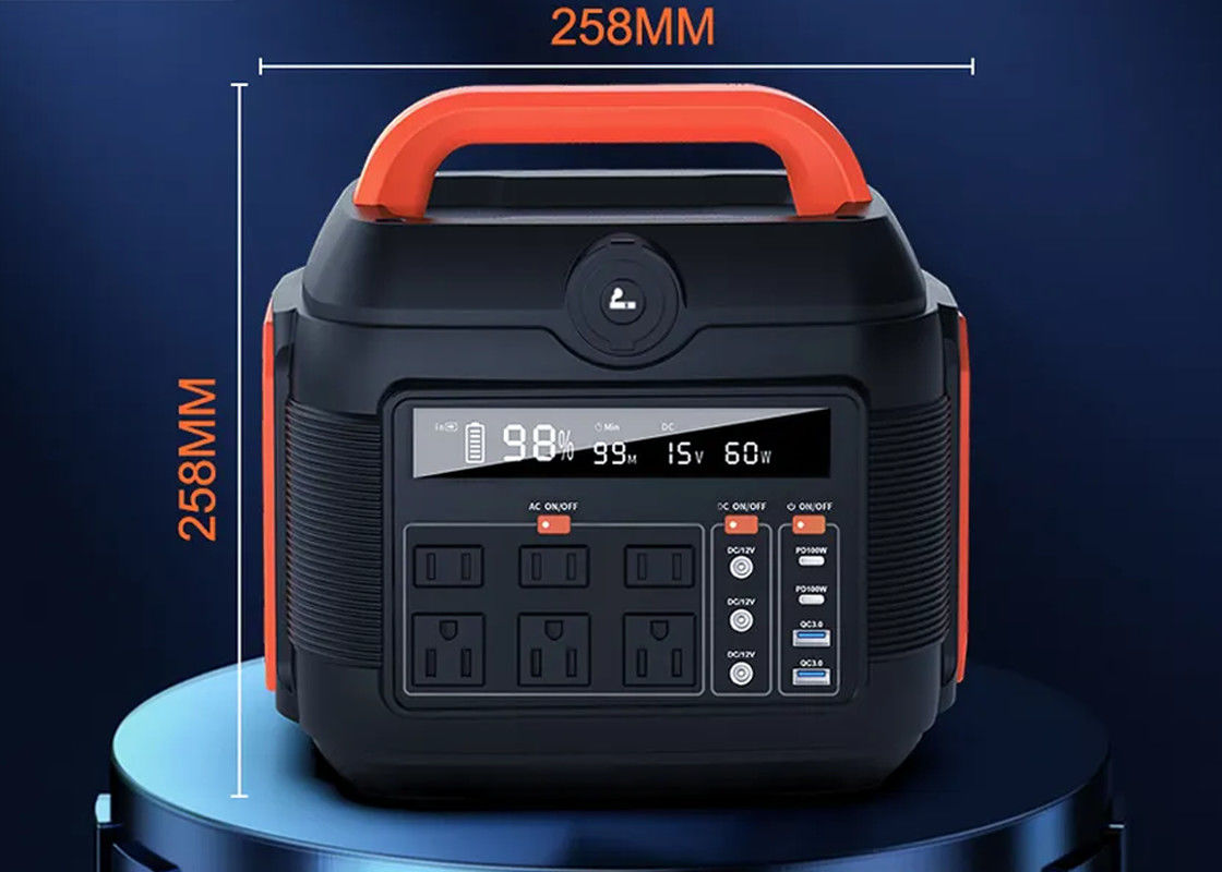 600w पोर्टेबल बिजली की आपूर्ति आउटडोर 110/220v एसी आउटलेट रिचार्जेबल बैटरी कैम्पिंग
