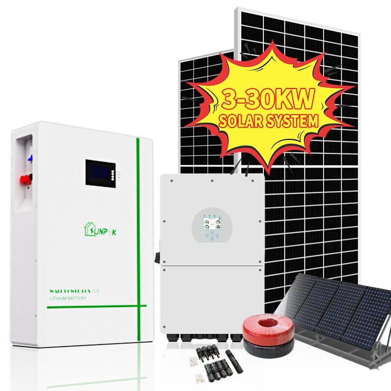 सनपोक कम्प्लीट ऑफ ग्रिड सोलर किट 3kw 5kva 5kw 15kw 10kw हाइब्रिड सोलर सिस्टम