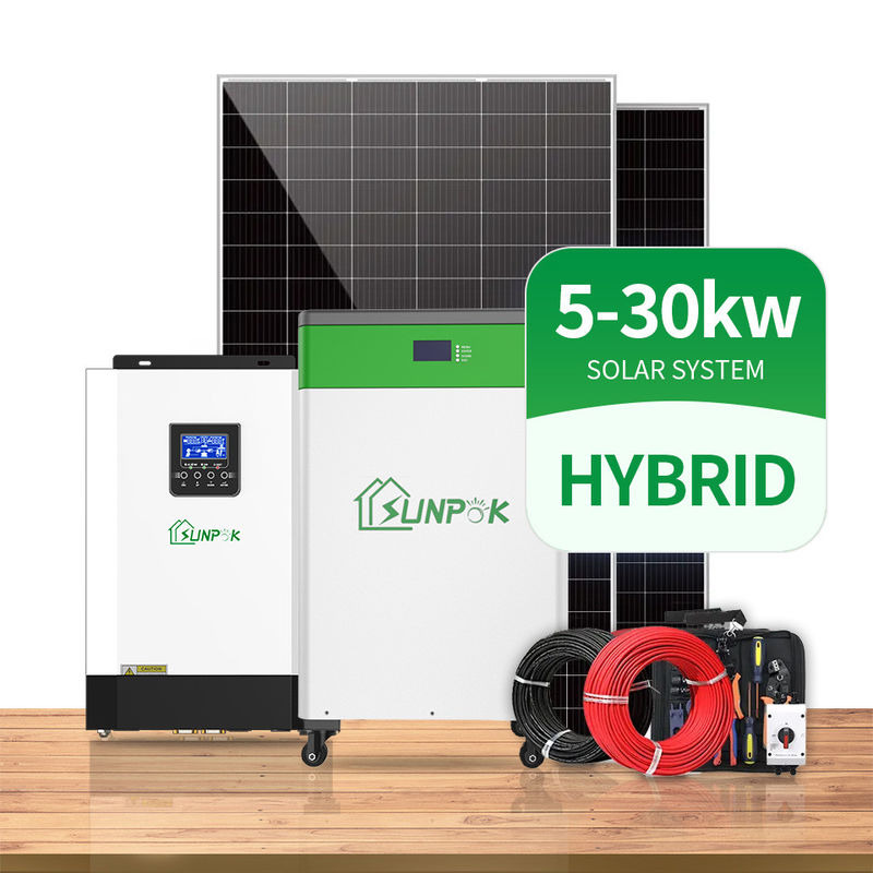 एमपीपीटी सोलर इन्वर्टर पावर सिस्टम 3000W 5000W 8000W 10000W हाइब्रिड इन्वर्टर लिथियम आयन बैटरी के साथ