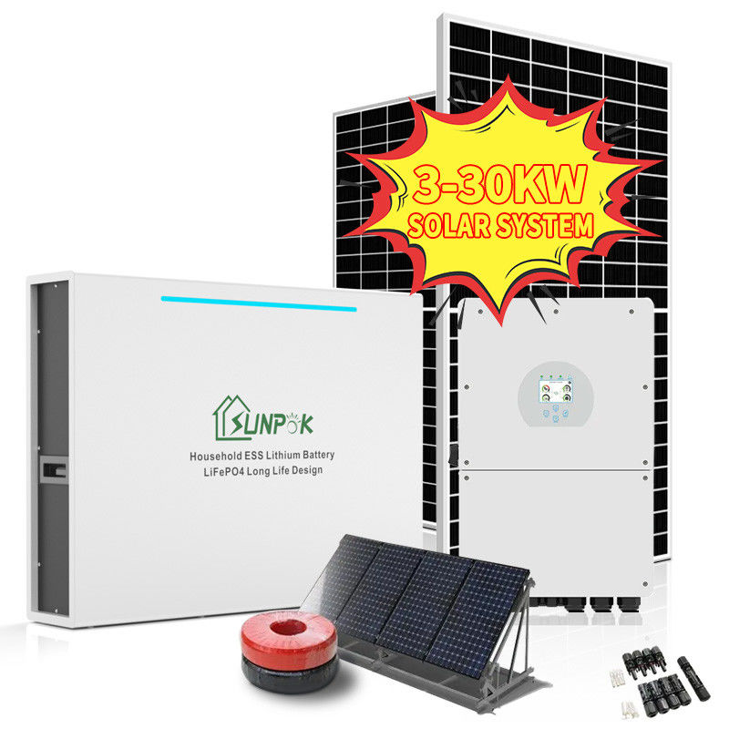 ऑफ ग्रिड हाइब्रिड सौर पवन ऊर्जा प्रणाली 5Kw 8Kw 10Kw 12Kw ऑफ ग्रिड होम इलेक्ट्रिक सिस्टम