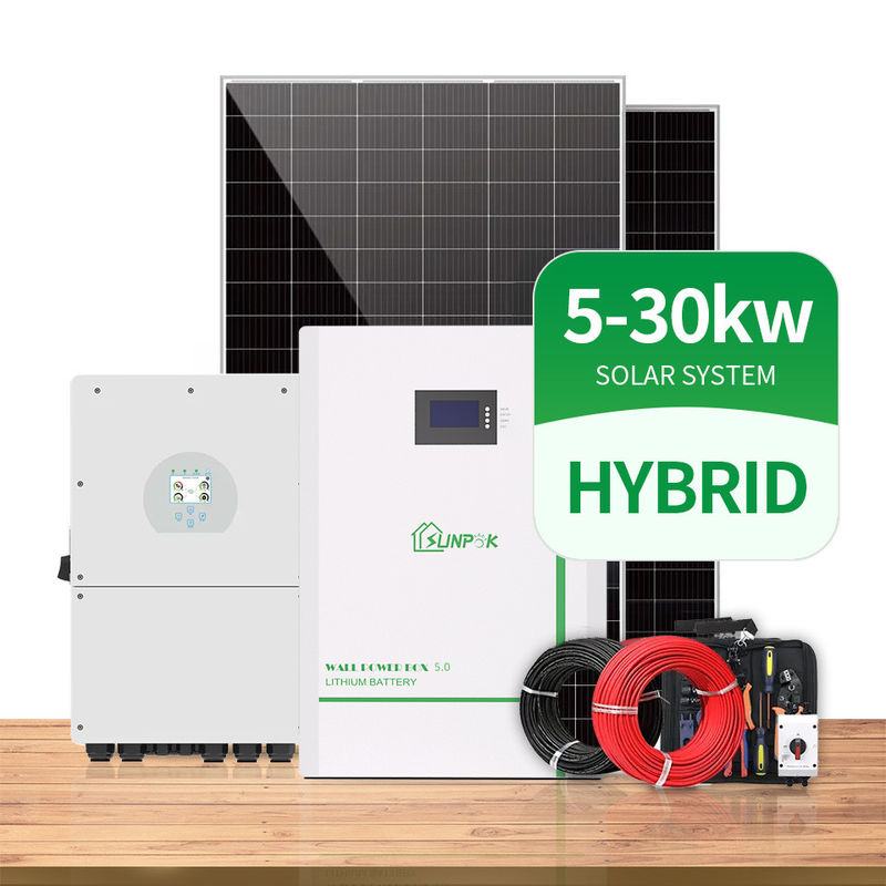 3 चरण हाइब्रिड ऑफ ग्रिड सोलर सिस्टम 5Kw 10Kw 20Kw 30Kw सोलर पैनल एनर्जी पावर सिस्टम