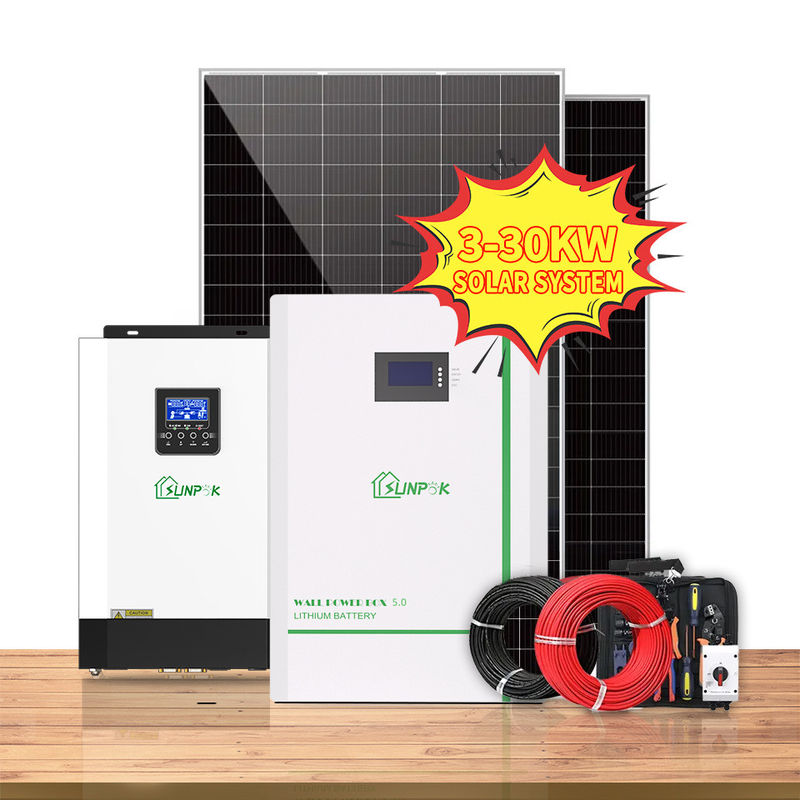 24V होम सोलर सिस्टम 10KW 15KW 20KW 25KW 30KW ऑफ ग्रिड हाइब्रिड सोलर एनर्जी सिस्टम