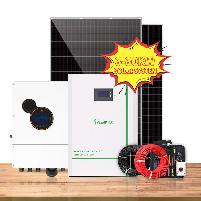 घर के लिए लीड एसिड कम्पलीट ऑफ ग्रिड सोलर सिस्टम 5KW 6KW 8KW 10KW हाइब्रिड इन्वर्टर