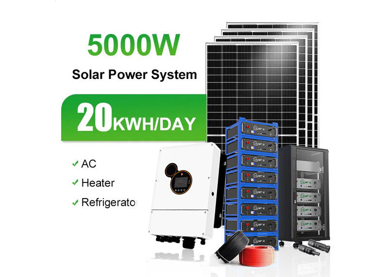 एमपीपीटी नियंत्रण पतली फिल्म सौर पैनल 48V 200ah 10kwh 20kwh छत माउंट सौर रैक