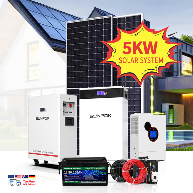 ऑफ ग्रिड 10Kwh छत सौर ऊर्जा प्रणाली 15Kw 10Kw 5Kw पूर्ण सेट हाइब्रिड ऑफ ग्रिड प्रणाली लागत