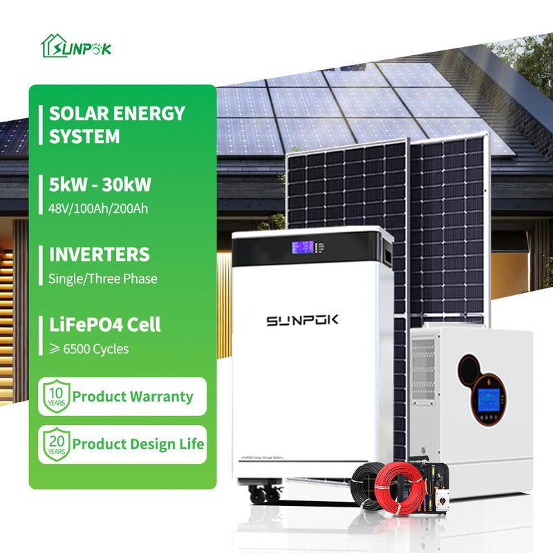 ऊर्जा हाइब्रिड सौर प्रणाली घर के लिए 5KW 8KW 10KW 12KW पूर्ण सेट सौर ऊर्जा पैनल