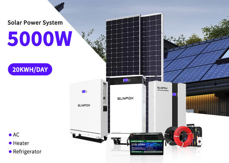 सौर ऊर्जा प्रणाली ग्रिड से बंद 48v लिथियम बैटरी के साथ 3kw 8kw 10kw सौर ऊर्जा प्रणाली किट