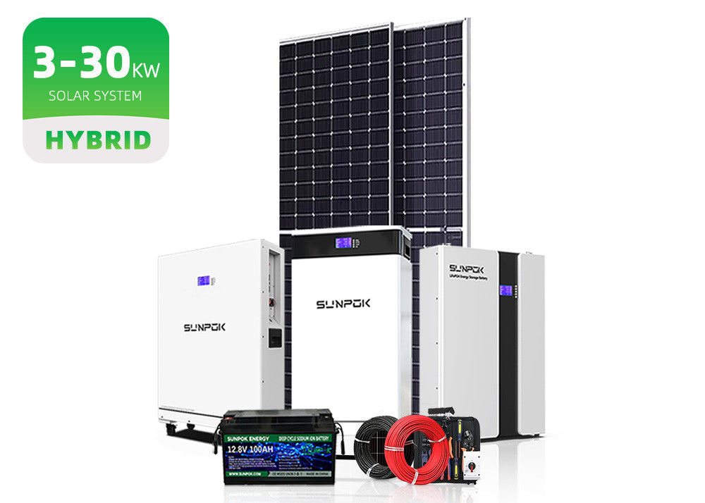 ऑफ ग्रिड हाइब्रिड सौर ऊर्जा भंडारण प्रणाली 5Kw 10Kw 20Kw 10Kva सौर ऊर्जा प्रणाली ऊर्जा भंडारण के साथ ऑफ ग्रिड पूर्ण सेट