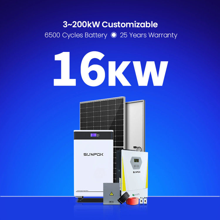सौर पैनल पावर सिस्टम 15Kva 16KW 18KW पूर्ण होम हाइब्रिड सौर पीवी ऊर्जा प्रणाली