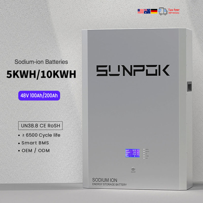 48V 51.2V 5kwh 10kwh सोडियम आयन बैटरी सोडियम ना आयन भंडारण बैटरी सौर दीवार सोडियम आयन रिचार्जेबल बैटरी