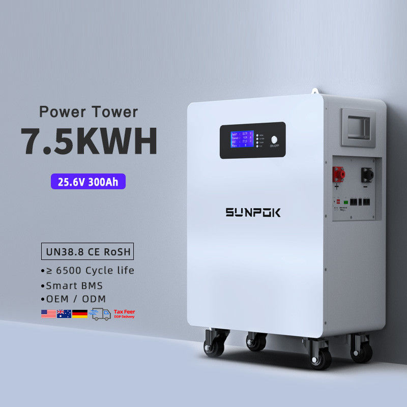 उच्च गुणवत्ता 24 वी लिथियम आयन बैटरी 300Ah 7.5Kwh लाइफपो4 24 वी 300Ah बैटरी छत सौर बैटरी भंडारण के साथ
