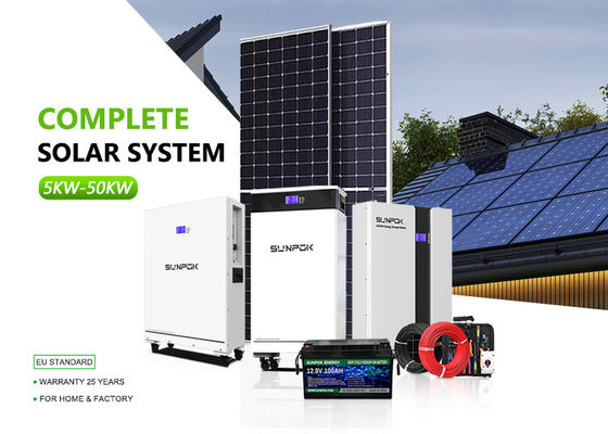 Complete Set 10Kw 11kw 12kw 15Kw Solar Panels System 5000 W Hybrid Off Grid Solar System 5Kw Solar Energy Home System