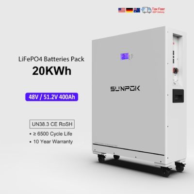48V 51.2V 400ah 20kwh Lithium Ion LiFePO4 Solar Battery Pack for Home Use Energy Storage