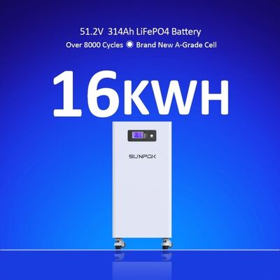 Home Energy Storage LiFePO4 Battery Pack 51.2V 300Ah 15.36kwh Home Energy Storage System Solar Energy Storage Battery