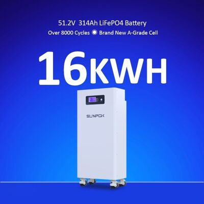 Home Energy Storage Battery Floor Mounted Home Energy Storage LiFePO4 Battery 51.2V 300Ah 15kWh Home Energy Storage System