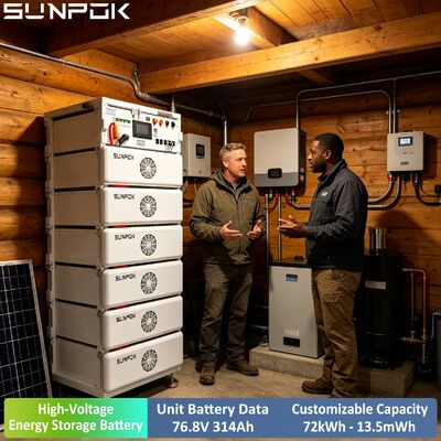 SUNPOK 76.8V 314AH 24.12kWH उच्च वोल्टेज ऊर्जा भंडारण प्रणाली फोटोवोल्टिक हाइब्रिड वाणिज्यिक औद्योगिक उपयोग मेड इन चाइना